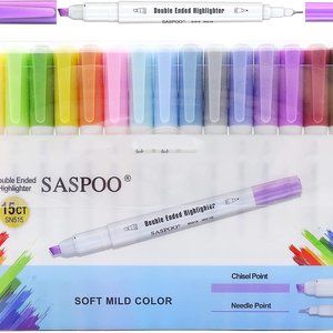 Saspoo Double Ended Highlighter 15 Ct. Soft Mild Color